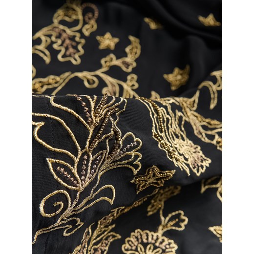 Reserved - Spodnie z haftem - czarny Reserved S Reserved