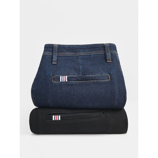 Reserved - Jeansy chino slim fit - granatowy ze sklepu Reserved w kategorii Jeansy męskie - zdjęcie 185847579