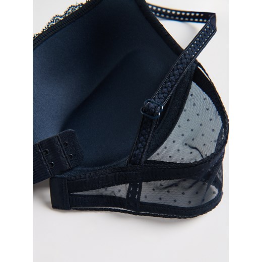 Reserved - Siateczkowy biustonosz push up - granatowy Reserved 80D Reserved