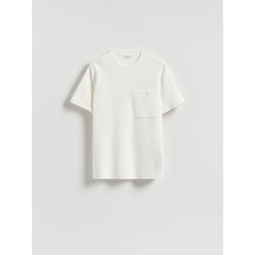 Reserved - Strukturalny t-shirt comfort fit - złamana biel ze sklepu Reserved w kategorii T-shirty męskie - zdjęcie 185847788