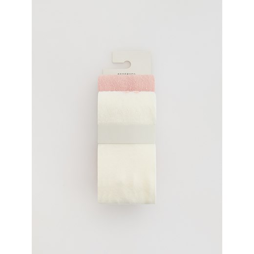 Reserved - Wzorzyste rajstopy - biały ze sklepu Reserved w kategorii Rajstopy dziecięce - zdjęcie 185848089