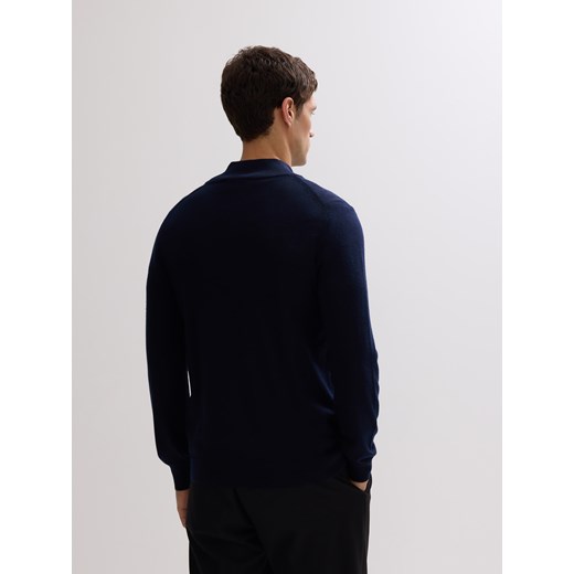Reserved - Rozpinany sweter z wełny merino - granatowy Reserved M Reserved