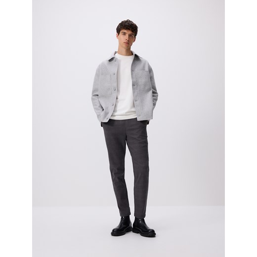 Reserved - Spodnie slim fit w kratę - ciemnoszary ze sklepu Reserved w kategorii Spodnie męskie - zdjęcie 185848799