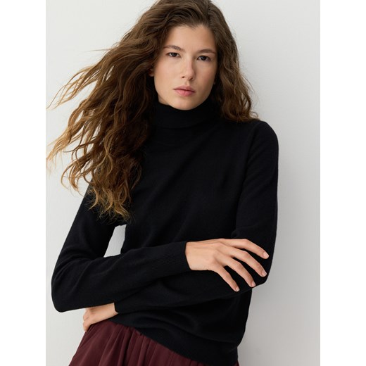 Reserved - Wełniany sweter z golfem - czarny Reserved L Reserved