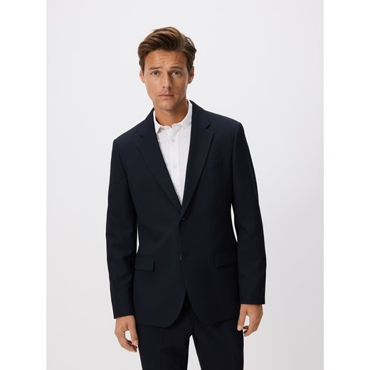 Reserved - Marynarka slim fit z wiskozą - granatowy ze sklepu Reserved w kategorii Marynarki męskie - zdjęcie 185850205