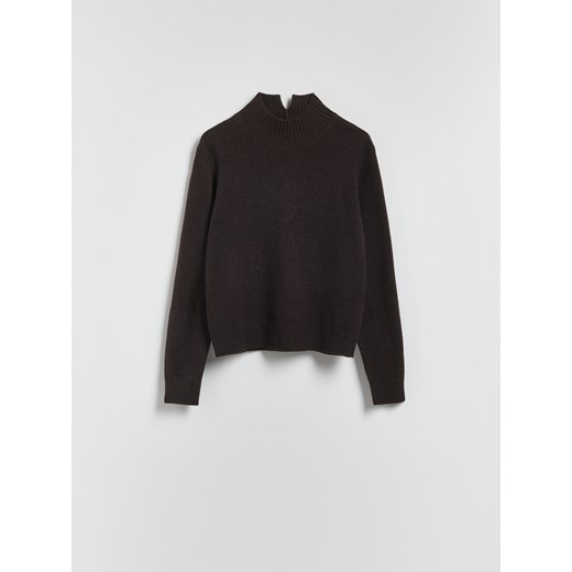 Reserved - Sweter z wełną i kaszmirem - ciemnobrązowy Reserved XS Reserved