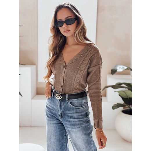 Sweter damski MELANIA czekoladowy Dstreet MY1653 ze sklepu DSTREET.PL w kategorii Swetry damskie - zdjęcie 185850587