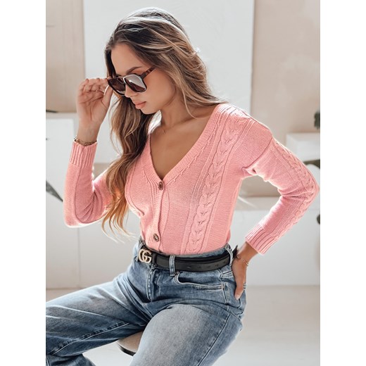 Sweter damski MELANIA różowy Dstreet MY1652 ze sklepu DSTREET.PL w kategorii Swetry damskie - zdjęcie 185850609