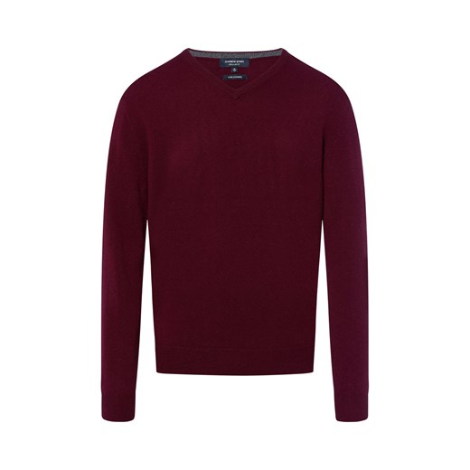 Andrew James Męski sweter z dzianiny Mężczyźni Kaszmir bordowy jednolity ze sklepu vangraaf w kategorii Swetry męskie - zdjęcie 185851036
