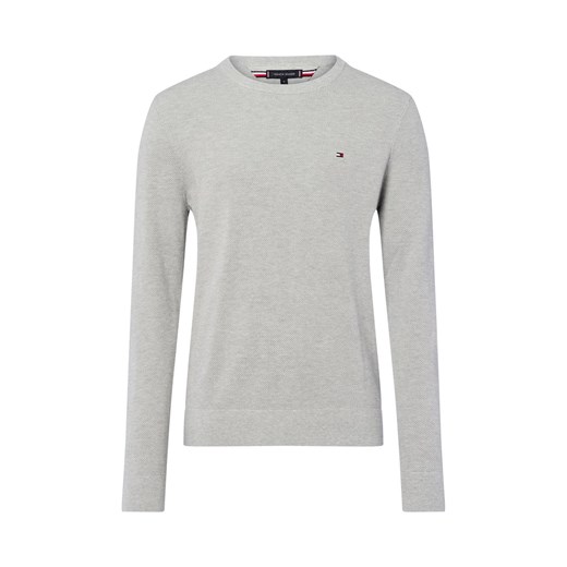 Tommy Hilfiger Męski sweter Mężczyźni Bawełna jasny szary marmurkowy ze sklepu vangraaf w kategorii Swetry męskie - zdjęcie 185851045