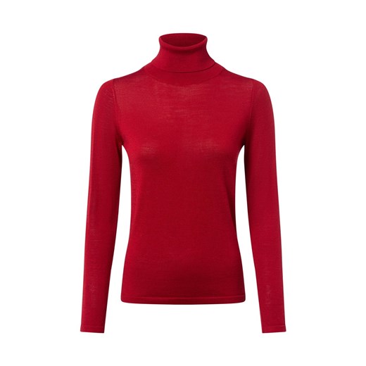 brookshire Damski sweter z golfem wykonany z wełny merynosów Kobiety drobna dzianina czerwony jednolity ze sklepu vangraaf w kategorii Swetry damskie - zdjęcie 185851125