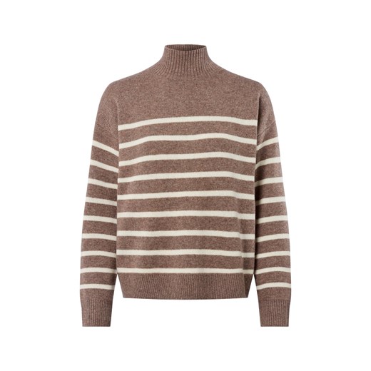 Marie Lund Damski sweter z wełny merynosów Kobiety Wełna merino melanżowy w paski ze sklepu vangraaf w kategorii Swetry damskie - zdjęcie 185851127