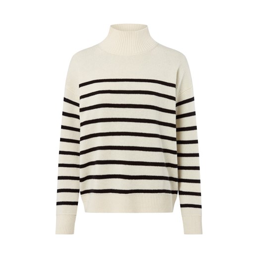 Marie Lund Damski sweter z wełny merynosów Kobiety Wełna merino écru w paski ze sklepu vangraaf w kategorii Swetry damskie - zdjęcie 185851128