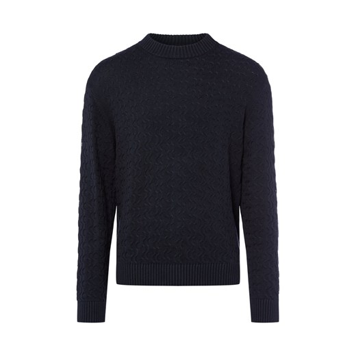 Selected Męski sweter z dzianiny - SLHPhilip Mężczyźni Bawełna jasnoniebieski wypukły wzór tkaniny ze sklepu vangraaf w kategorii Swetry męskie - zdjęcie 185851156