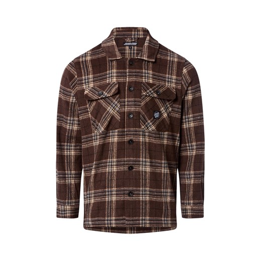 Santa Cruz Męska koszula casual - Lodge Shirt Mężczyźni Comfort Fit czekoladowy w kratkę ze sklepu vangraaf w kategorii Koszule męskie - zdjęcie 185851186