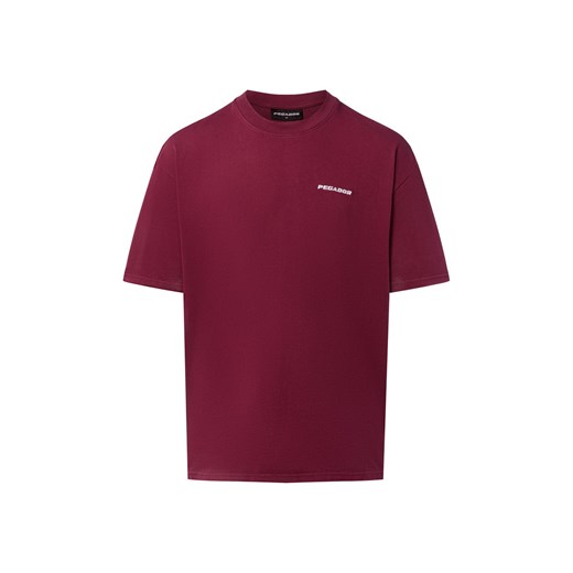 PEGADOR Koszulka męska - Logo Mężczyźni Bawełna bordowy jednolity ze sklepu vangraaf w kategorii T-shirty męskie - zdjęcie 185851197
