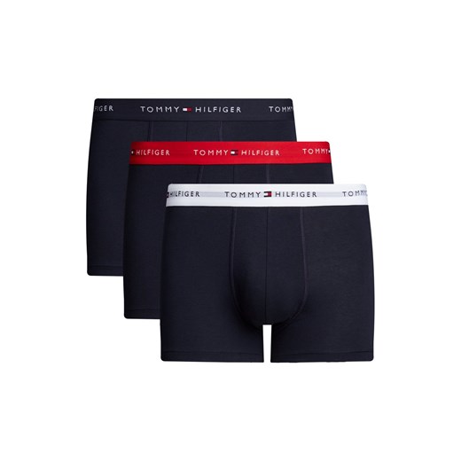 Tommy Hilfiger Obcisłe bokserki pakowane po 3 szt. Mężczyźni Bawełna granatowy jednolity ze sklepu vangraaf w kategorii Majtki męskie - zdjęcie 185851219