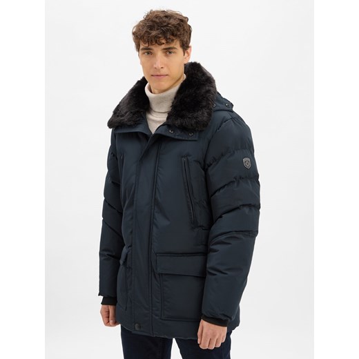 Wellensteyn Męska kurtka funkcjonalna - Berry Hills Mężczyźni Sztuczne włókno granatowy jednolity ze sklepu vangraaf w kategorii Kurtki męskie - zdjęcie 185851255