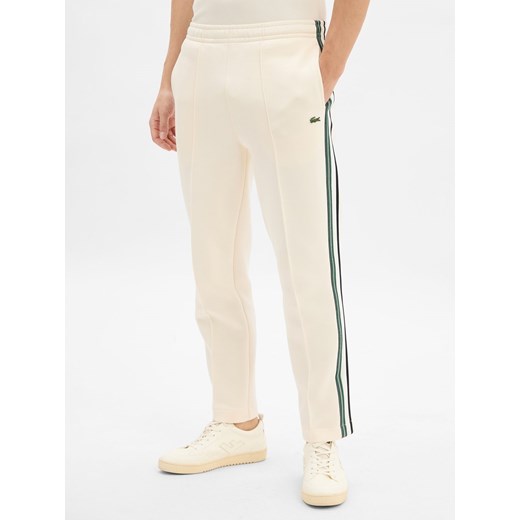 Lacoste Męskie spodnie dresowe Mężczyźni écru jednolity ze sklepu vangraaf w kategorii Spodnie męskie - zdjęcie 185851267