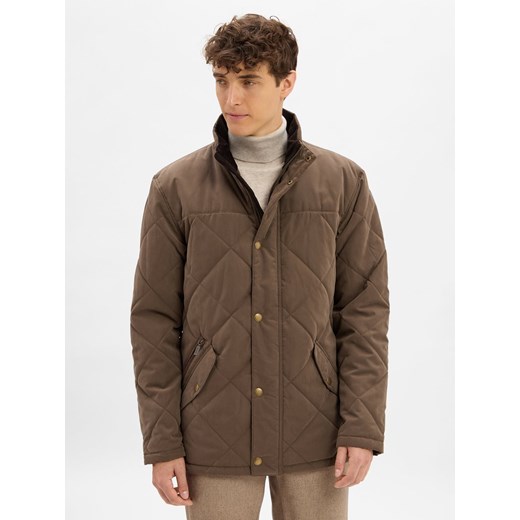 Barbour Męska kurtka pikowana - Elter Mężczyźni błotnisty jednolity Barbour XXL vangraaf