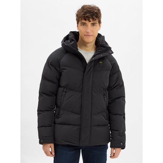 Blauer Pikowana kurtka męska Mężczyźni Sztuczne włókno czarny jednolity ze sklepu vangraaf w kategorii Kurtki męskie - zdjęcie 185851336