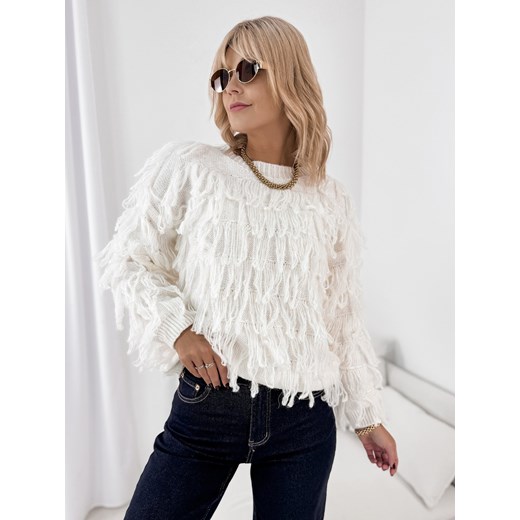sweter leptis ecru one size ze sklepu UBRA w kategorii Swetry damskie - zdjęcie 185851556
