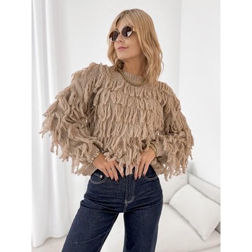 sweter leptis ciemnobeżowy one size ze sklepu UBRA w kategorii Swetry damskie - zdjęcie 185851568