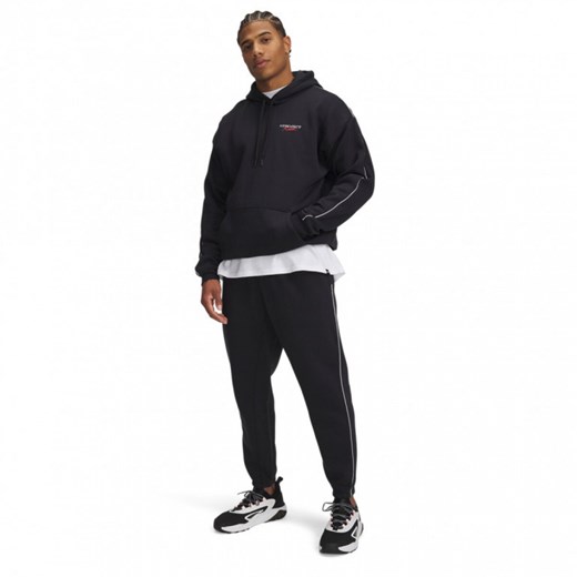 Męskie spodnie dresowe joggery Under Armour Project Rock Icon Flc Jogger - czarne ze sklepu Sportstylestory.com w kategorii Spodnie męskie - zdjęcie 185854156