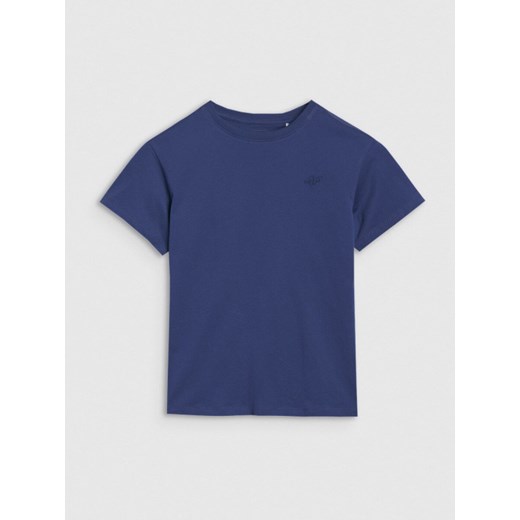 Chłopięcy t-shirt oversize 4F 4FJWSS25TTSHM2324 - niebieski ze sklepu Sportstylestory.com w kategorii T-shirty chłopięce - zdjęcie 185854175