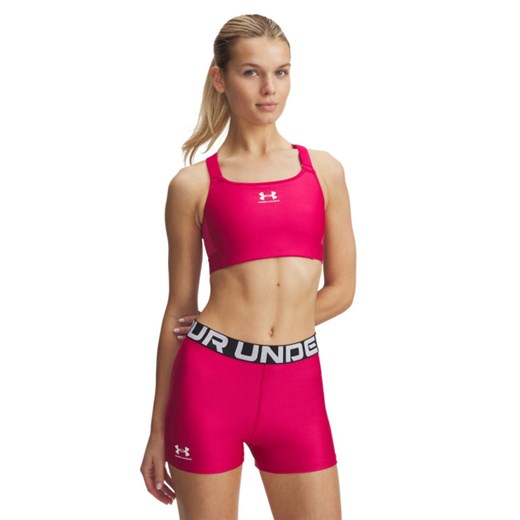 Biustonosz treningowy Under Armour UA HeatGear High - różowy ze sklepu Sportstylestory.com w kategorii Biustonosze - zdjęcie 185854319