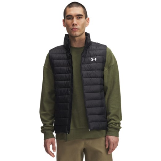 Męski bezrękawnik pikowany Under Armour UA Sportswear Ins Vest - czarny ze sklepu Sportstylestory.com w kategorii Kamizelki męskie - zdjęcie 185854466