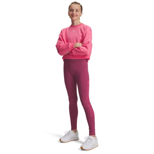 Dziewczęce legginsy treningowe Under Armour UA Motion Branded Legging - różowe ze sklepu Sportstylestory.com w kategorii Spodnie dziewczęce - zdjęcie 185854958