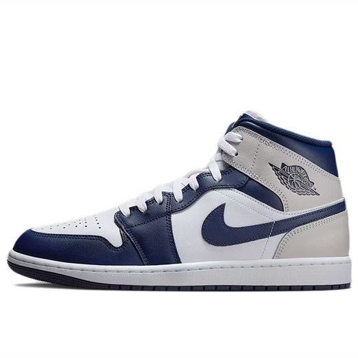 Buty męskie Air Jordan 1 Mid DQ8426-146 - biało-granatowe ze sklepu streetstyle24.pl w kategorii Buty sportowe męskie - zdjęcie 185855078