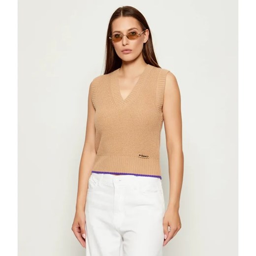 Pinko Wełniana kamizelka STAGNONE | Regular Fit | z dodatkiem kaszmiru ze sklepu Gomez Fashion Store w kategorii Swetry damskie - zdjęcie 185859056