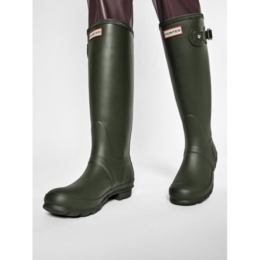 Kalosze Hunter Original Tall WFT1000RMA Zielony ze sklepu eobuwie.pl w kategorii Kalosze damskie - zdjęcie 185859827