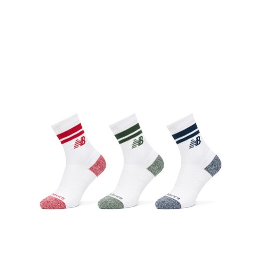 Zestaw 3 par wysokich skarpet unisex New Balance Active Lifestyle Striped Crew LAS35210AS1 Biały ze sklepu eobuwie.pl w kategorii Skarpetki męskie - zdjęcie 185859837
