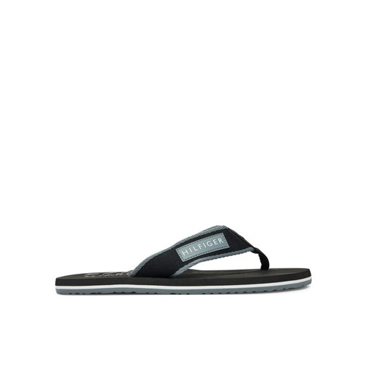 Japonki Tommy Hilfiger Patch Hilfiger Beach Sandal FM0FM05435 Czarny ze sklepu eobuwie.pl w kategorii Klapki męskie - zdjęcie 185860499