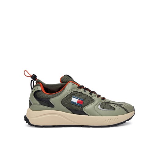 Tommy Jeans Sneakersy Tjm Runner Mix Material EM0EM01620 Khaki ze sklepu MODIVO w kategorii Buty sportowe męskie - zdjęcie 185868505