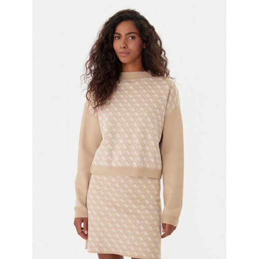 Guess Golf W5BR23 Z3JD2 Beżowy Relaxed Fit ze sklepu MODIVO w kategorii Swetry damskie - zdjęcie 185868545