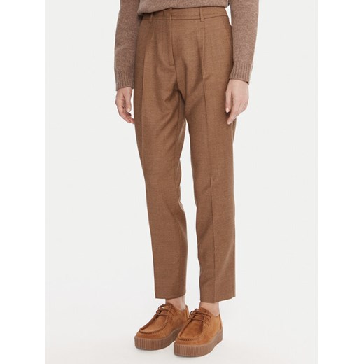 Weekend Max Mara Spodnie materiałowe Caldaia 2525136152 Brązowy Regular Fit ze sklepu MODIVO w kategorii Spodnie damskie - zdjęcie 185868868
