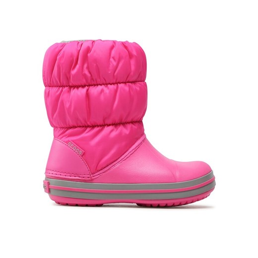 Crocs Śniegowce Winter Puff Boot Kids 14613-6TR Różowy ze sklepu MODIVO w kategorii Buty zimowe dziecięce - zdjęcie 185868906