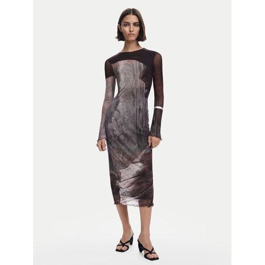 Desigual Sukienka codzienna Abyss Lacroix 25WWVK01 Brązowy Slim Fit ze sklepu MODIVO w kategorii Sukienki - zdjęcie 185869405