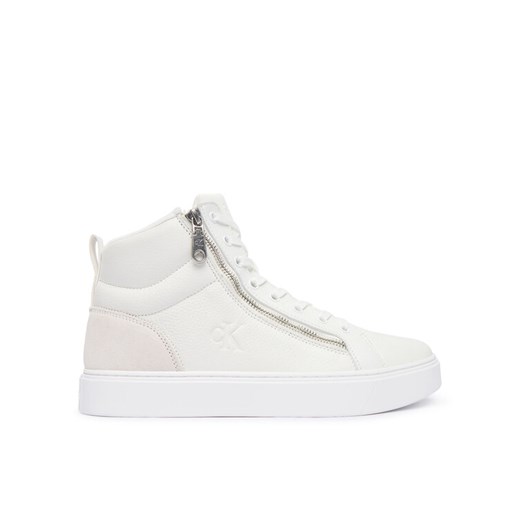 Calvin Klein Sneakersy Classic Cup Mid Laceup Zip Lth YM0YM01428 Biały ze sklepu MODIVO w kategorii Buty sportowe męskie - zdjęcie 185869558