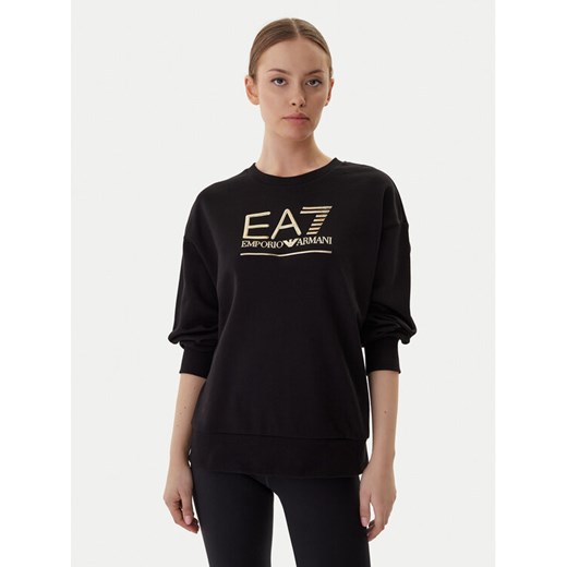EA7 Emporio Armani Bluza 7W000416 AF12473 MC021 Czarny Relaxed Fit ze sklepu MODIVO w kategorii Bluzy damskie - zdjęcie 185869615