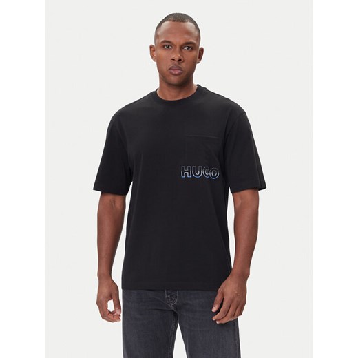 HUGO T-Shirt Nogoste 50549120 Czarny Regular Fit ze sklepu MODIVO w kategorii T-shirty męskie - zdjęcie 185869668