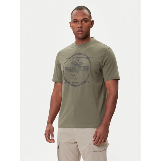 Napapijri T-Shirt S-Bald NP0A88SF Zielony Regular Fit ze sklepu MODIVO w kategorii T-shirty męskie - zdjęcie 185869715