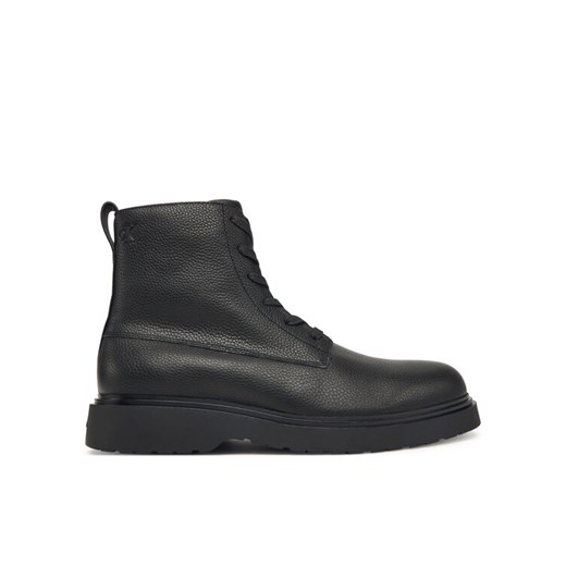 Calvin Klein Trzewiki Combat Ess Lace Up Zip Boot Lth YM0YM01373 Czarny ze sklepu MODIVO w kategorii Buty zimowe męskie - zdjęcie 185869737