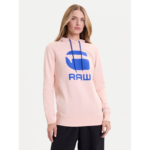 G-Star Raw Bluza Boyfriend Diamond Line Graphic Hooded D16236-A613-B243 Różowy Loose Fit ze sklepu MODIVO w kategorii Bluzy damskie - zdjęcie 185869846