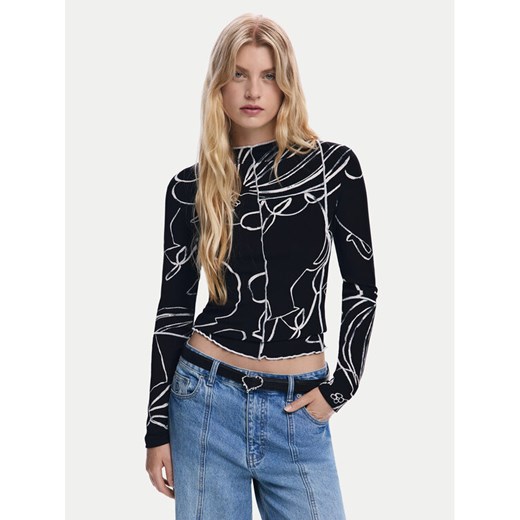 Desigual Bluzka Londres 25WWTK49 Czarny Regular Fit ze sklepu MODIVO w kategorii Bluzki damskie - zdjęcie 185869997
