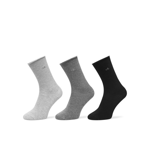 Calvin Klein Zestaw 3 par wysokich skarpet damskich 701234368 Szary ze sklepu MODIVO w kategorii Skarpetki damskie - zdjęcie 185869998